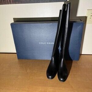 NEW IOB COLE HAAN Black Leather Boots